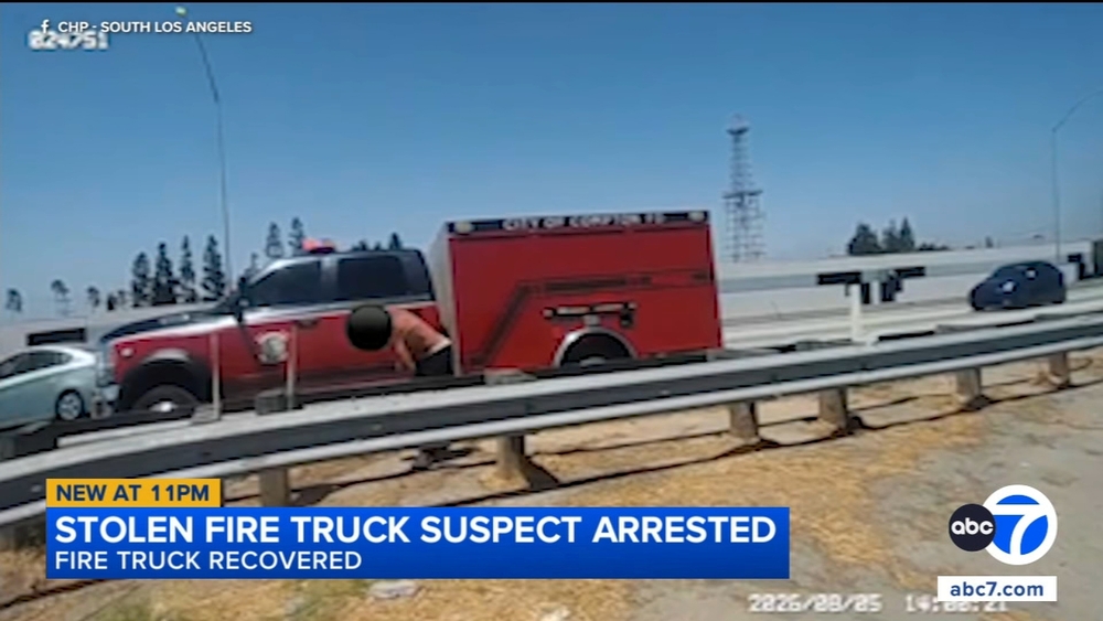 Suspect accused of stealing fire truck arrested on 91 Freeway