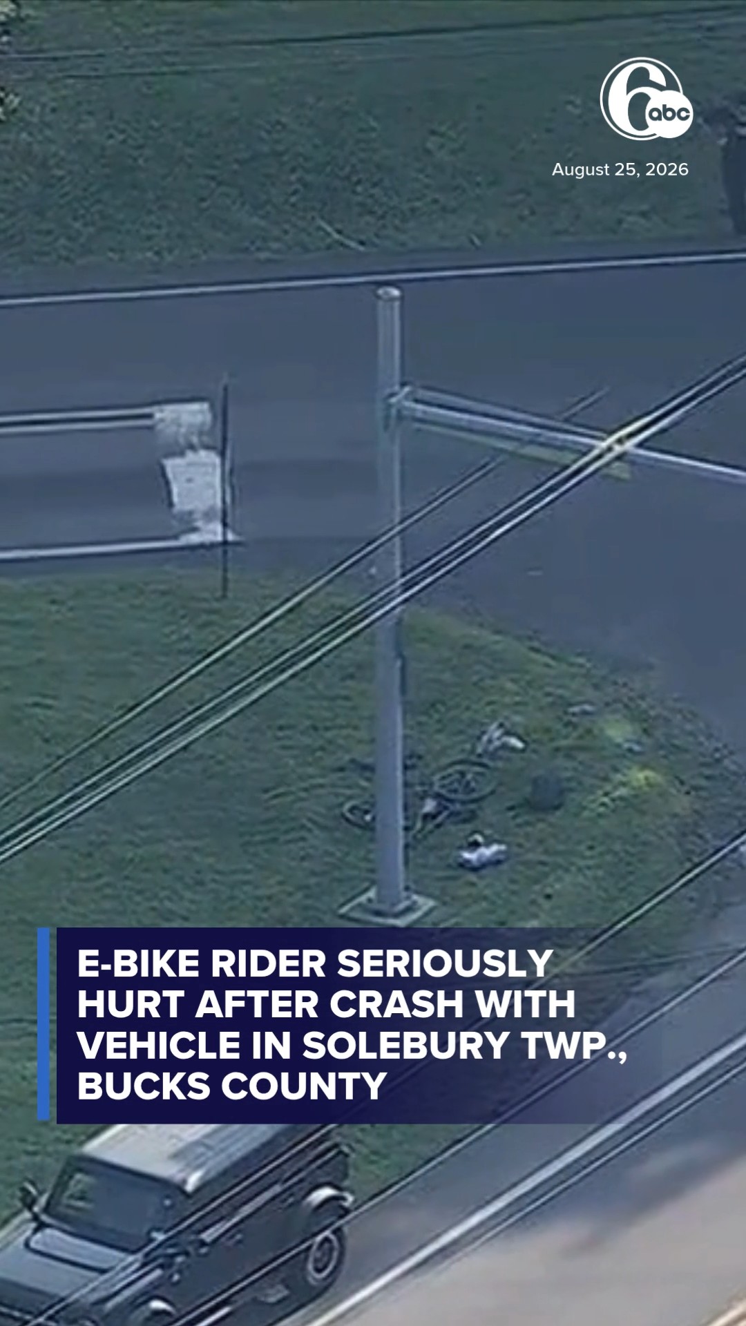 E-bike rider seriously hurt after crash with vehicle in Bucks County