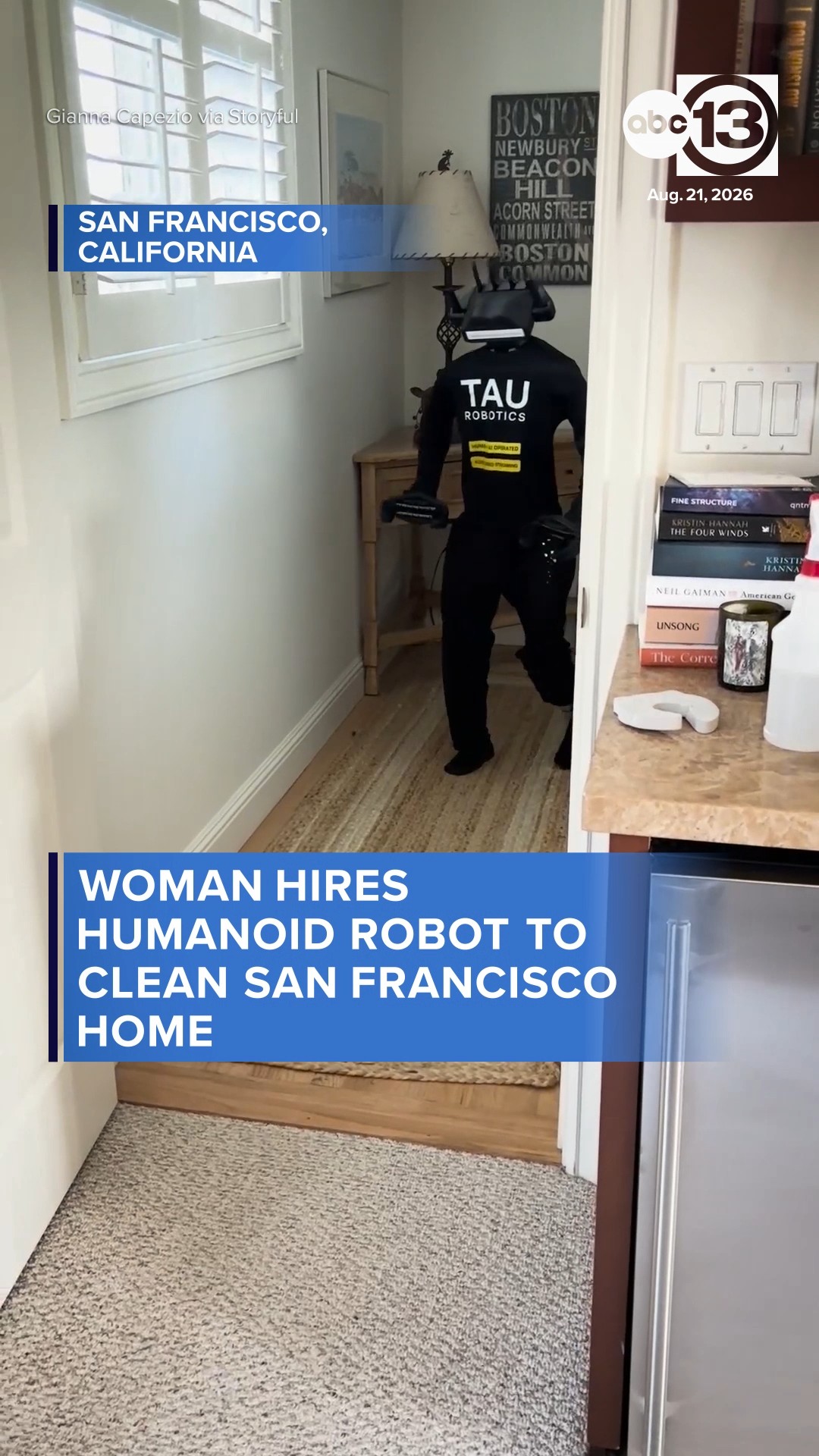 Woman hires humanoid robot to clean home