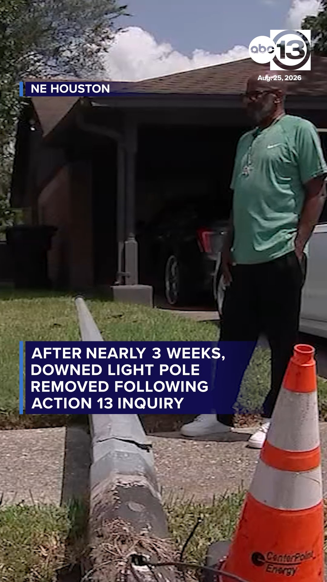 Light pole knocked down by car left for weeks until Action 13 inquiry