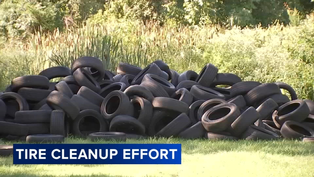 Hundreds of tires illegally dumped in Fairmount Park