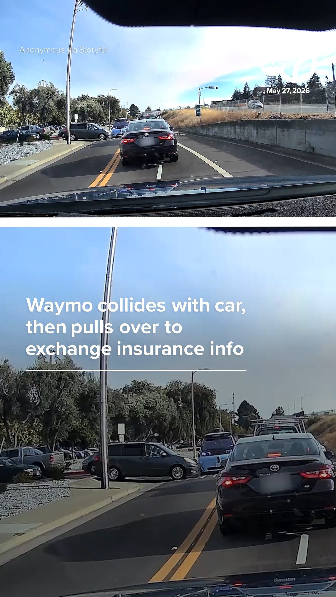 Waymo collides with car, then pulls over to exchange insurance info