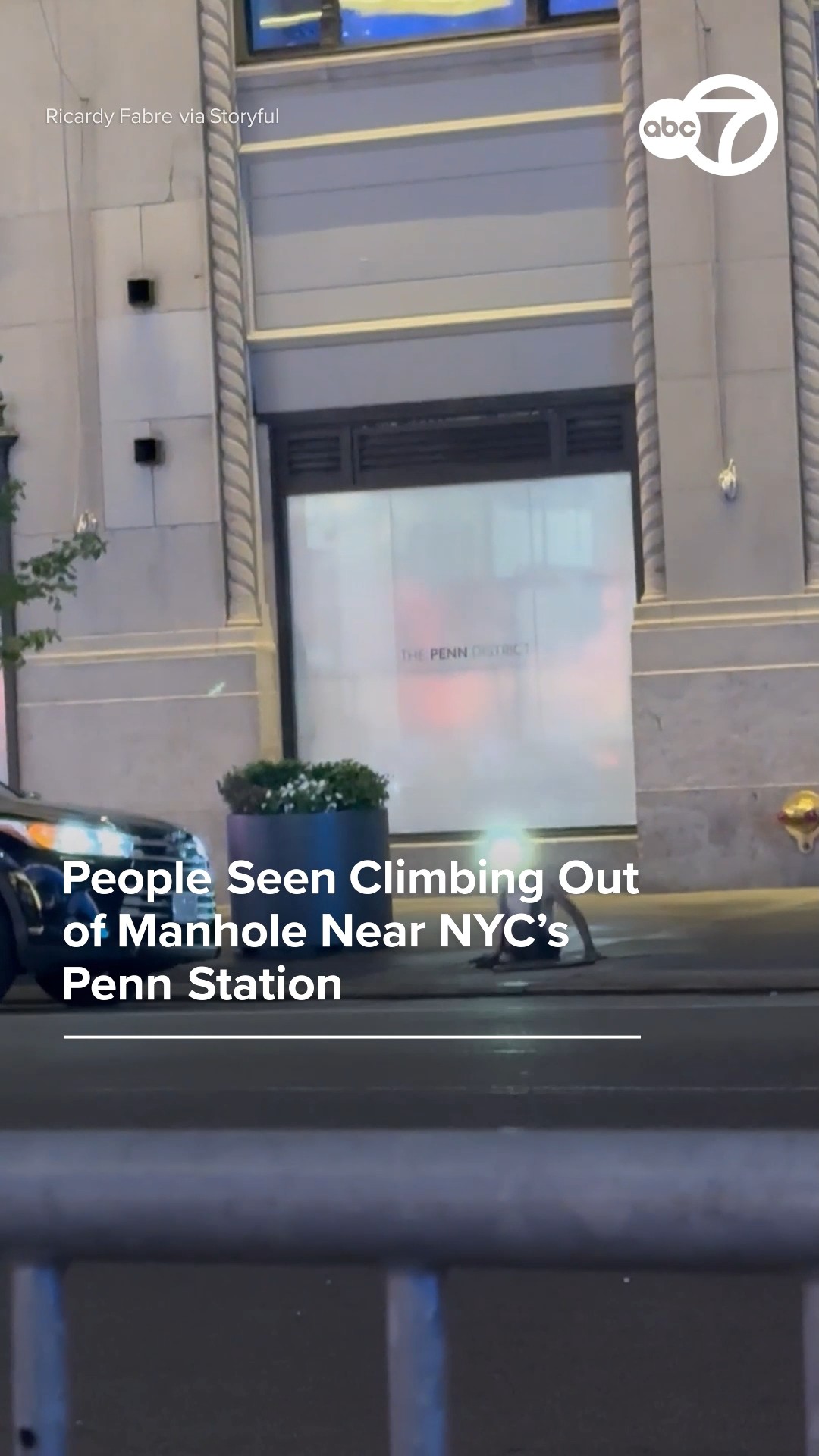 People seen climbing out of manhole near NYC's Penn Station 
