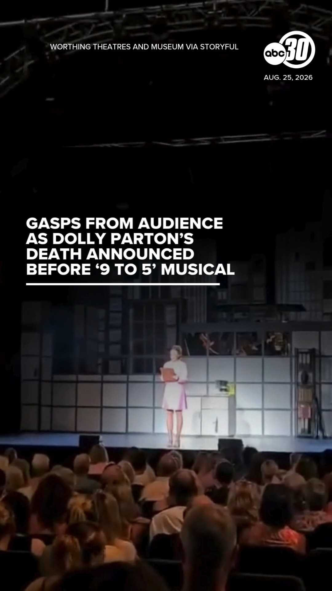 Gasps from audience as Dolly Parton’s death announced before musical