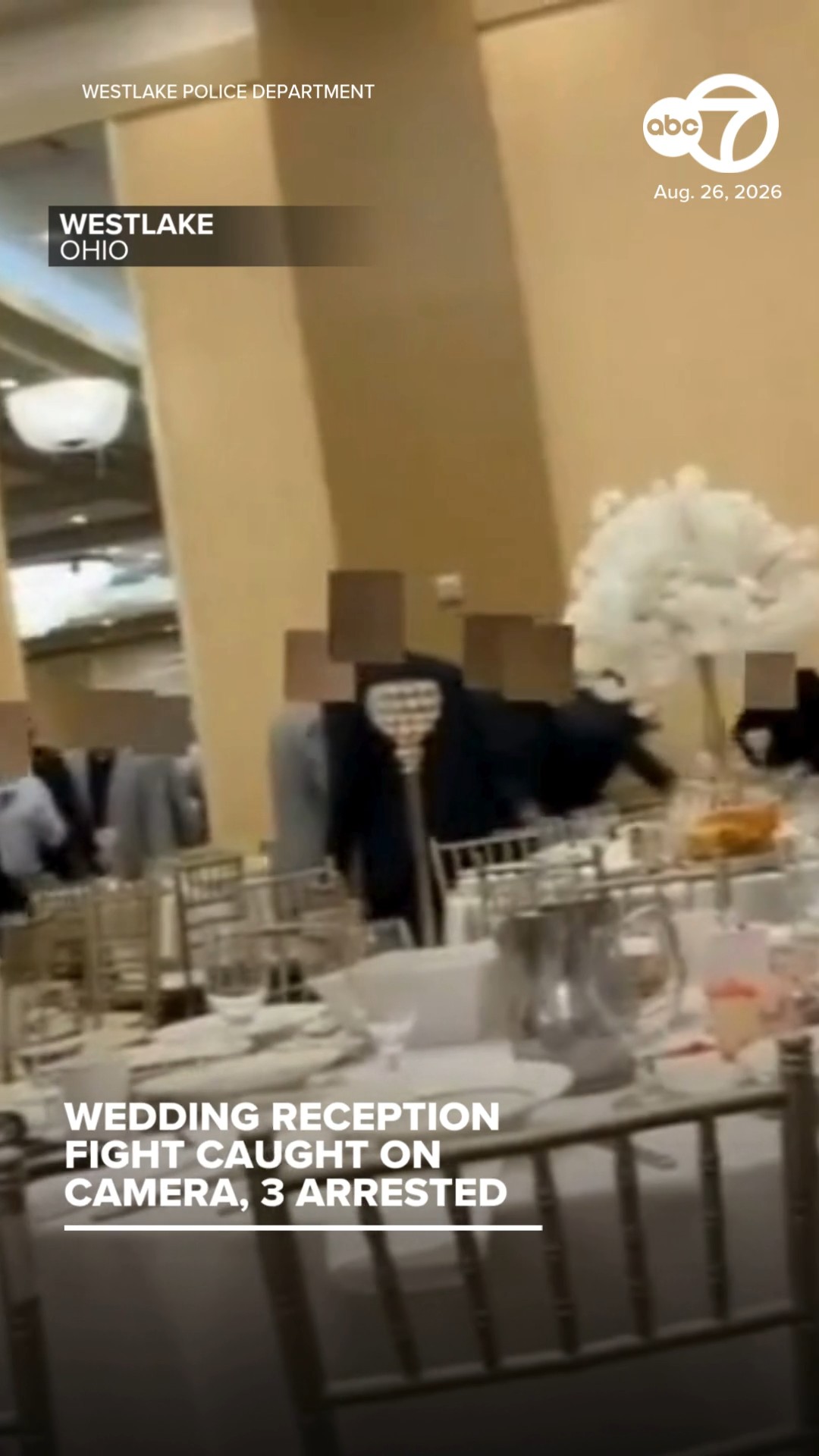 Wedding reception fight caught on video, 3 arrested, police say
