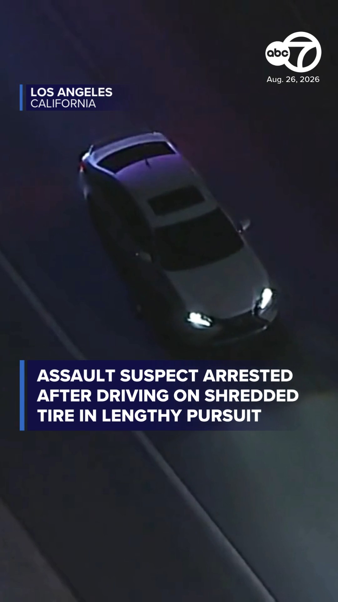 Assault suspect drives on shredded tire during lengthy LAPD chase