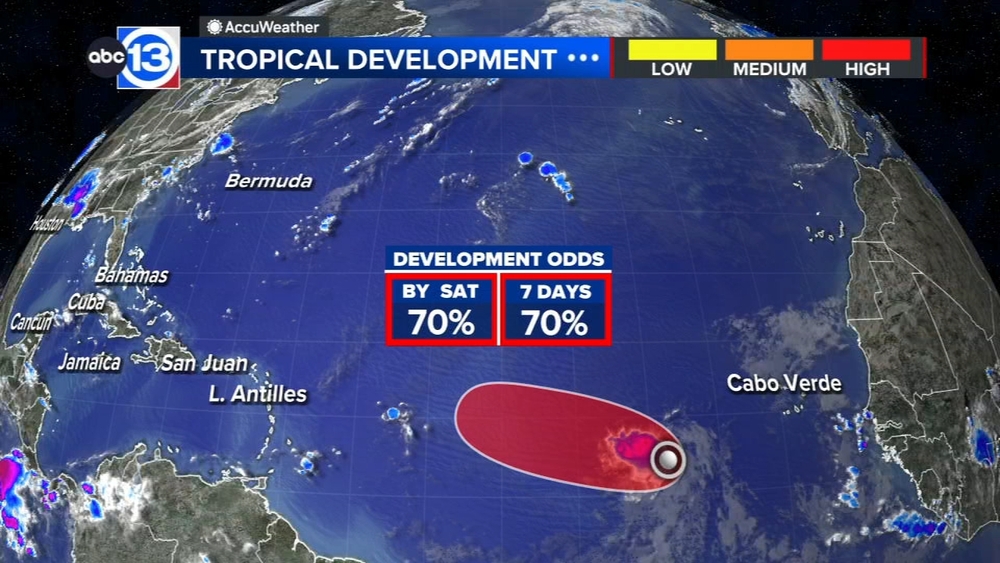 One tropical wave to watch for development in the Atlantic