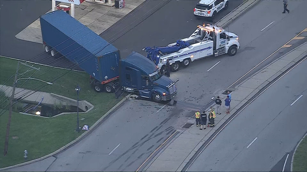 Chopper 6 over semi crash in Whitemarsh Township, Montgomery County