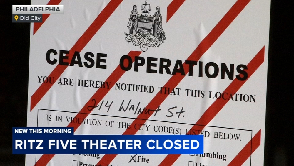 Ritz Five movie theater closed due to safety violations in Philadelphia's Old City section