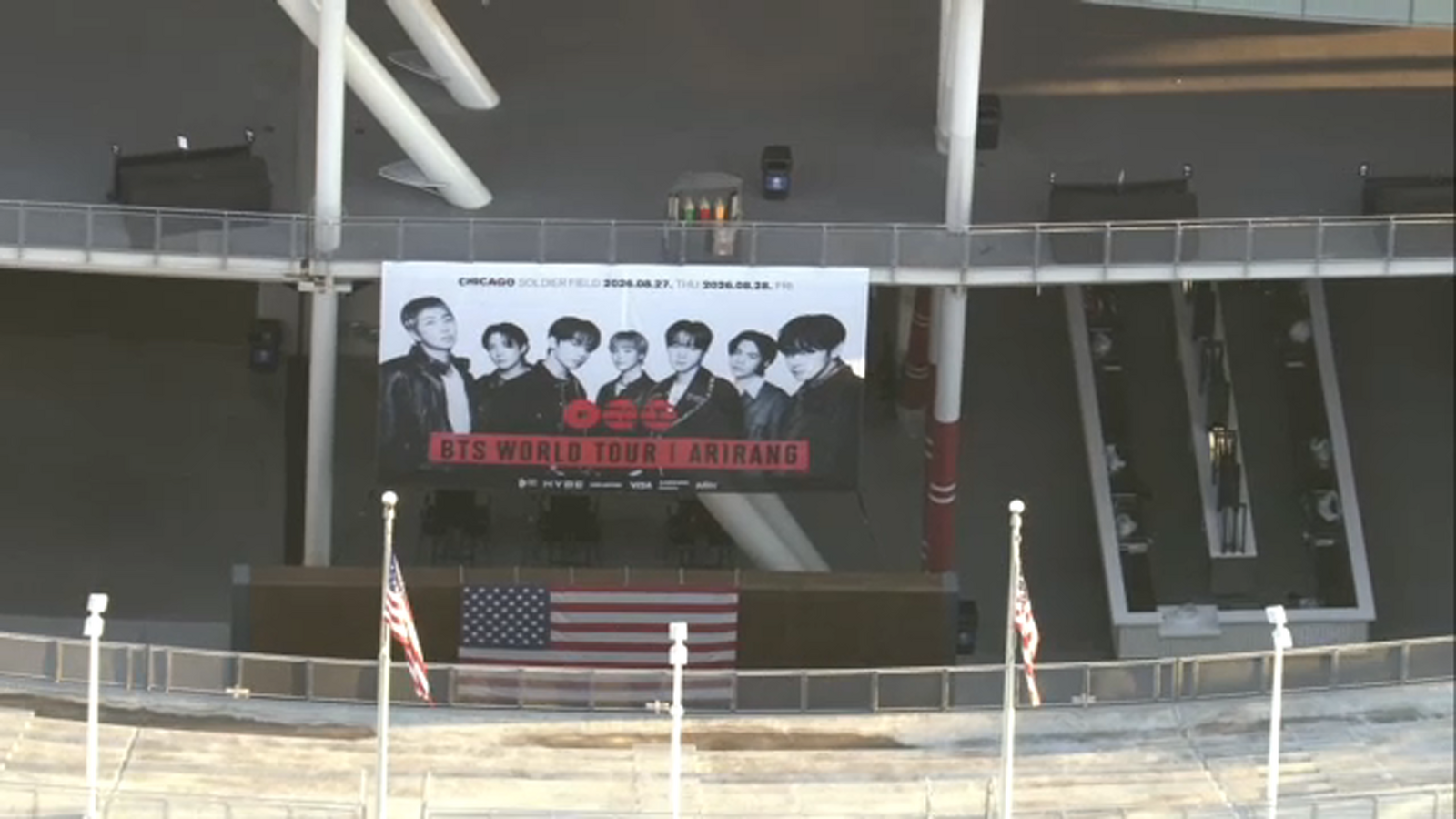 Day 1 of BTS's ARIRANG World Tour stop at Soldier Field, Chicago.