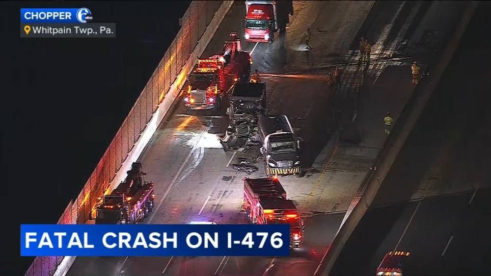 I-476 NB closed for hours after after fatal crash in work zone on Northeast Extension