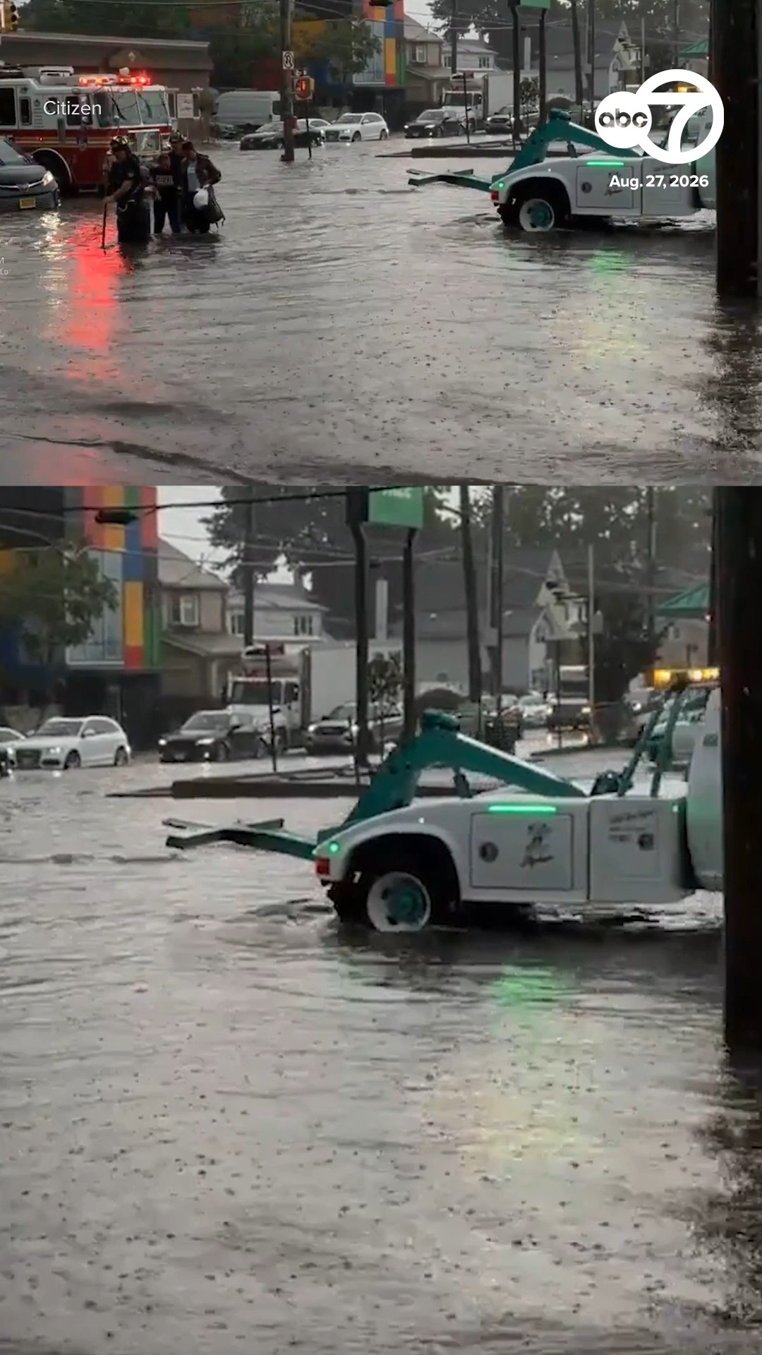 FDNY rescues people after car stuck in flood waters on Staten Island
