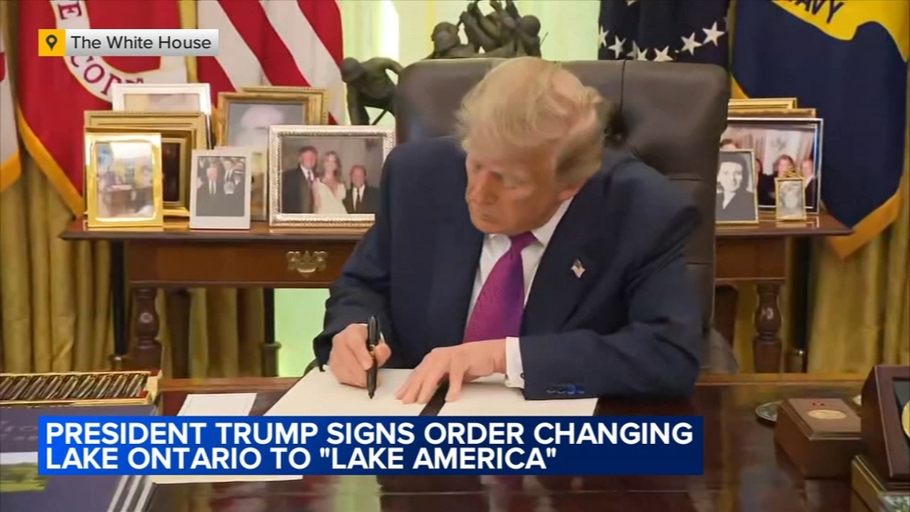 Trump signs executive order renaming Lake Ontario to 'Lake America'