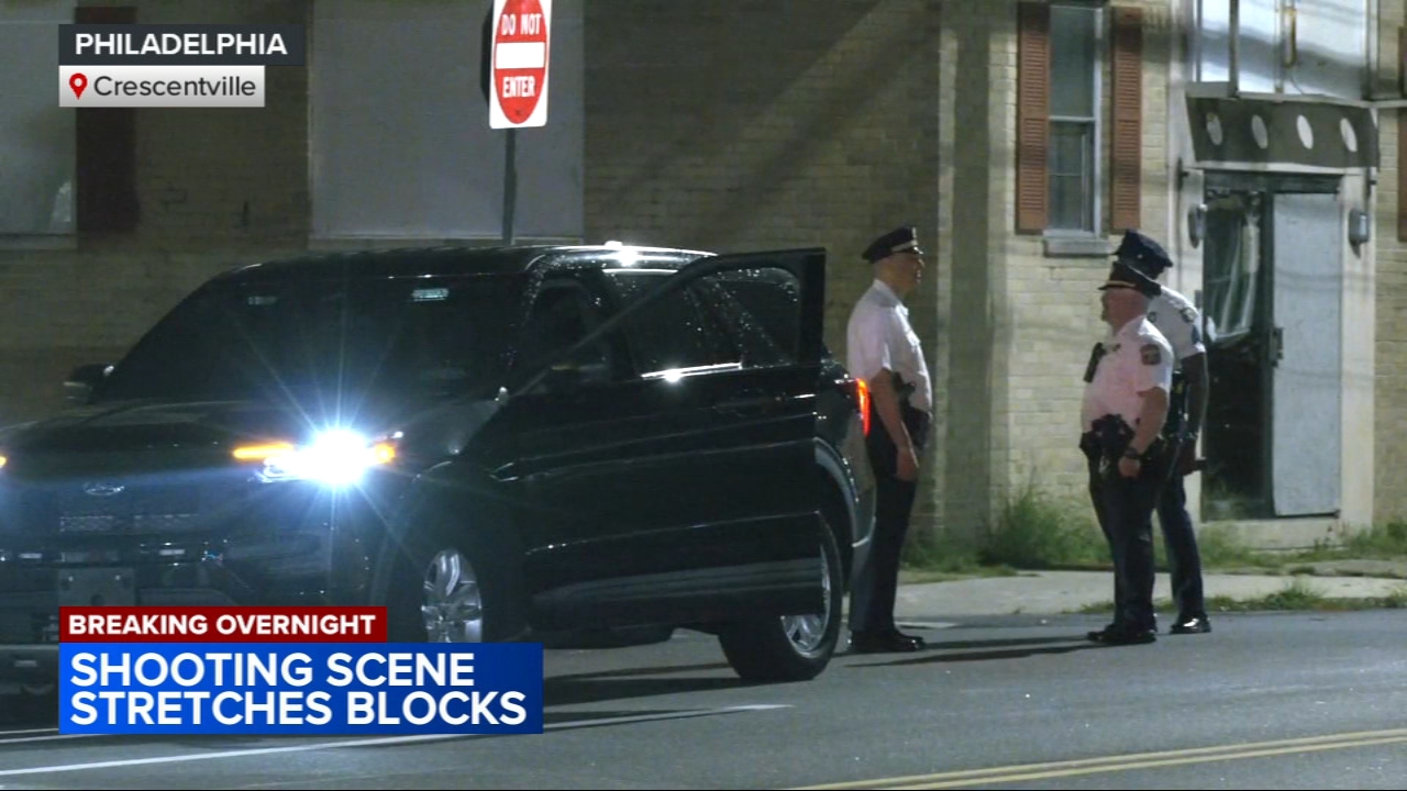 Shooting scene stretches blocks in Philadelphia's Crescentville section