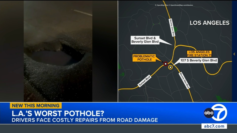 The worst pothole in LA? Drivers left with shredded tires at this spot