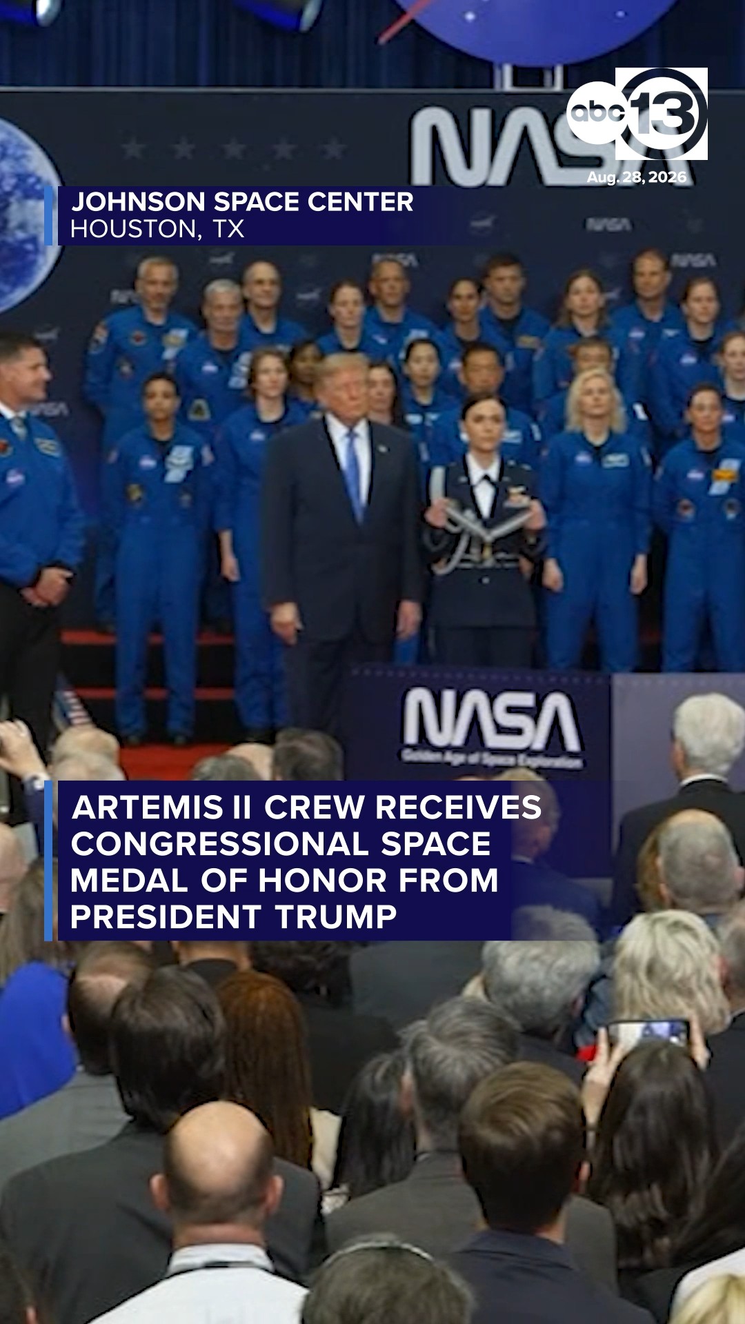 Trump honors Artemis II astronauts at NASA's Johnson Space Center
