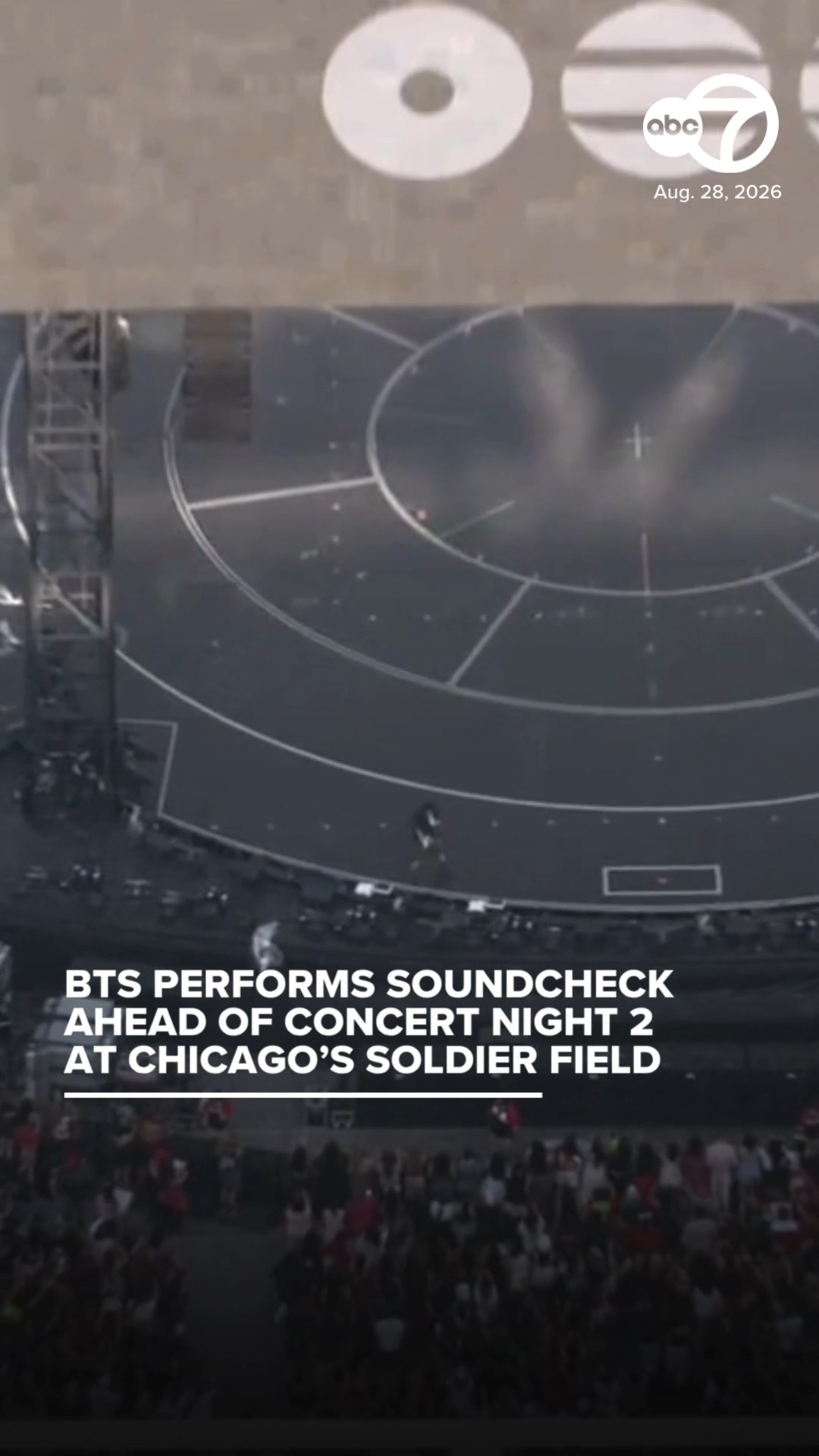 Chopper 7 over BTS soundcheck at Soldier Field ahead of night 2