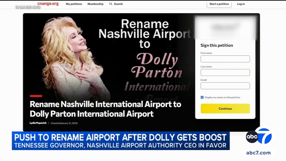 Nashville's airport would be renamed for Dolly Parton under proposal