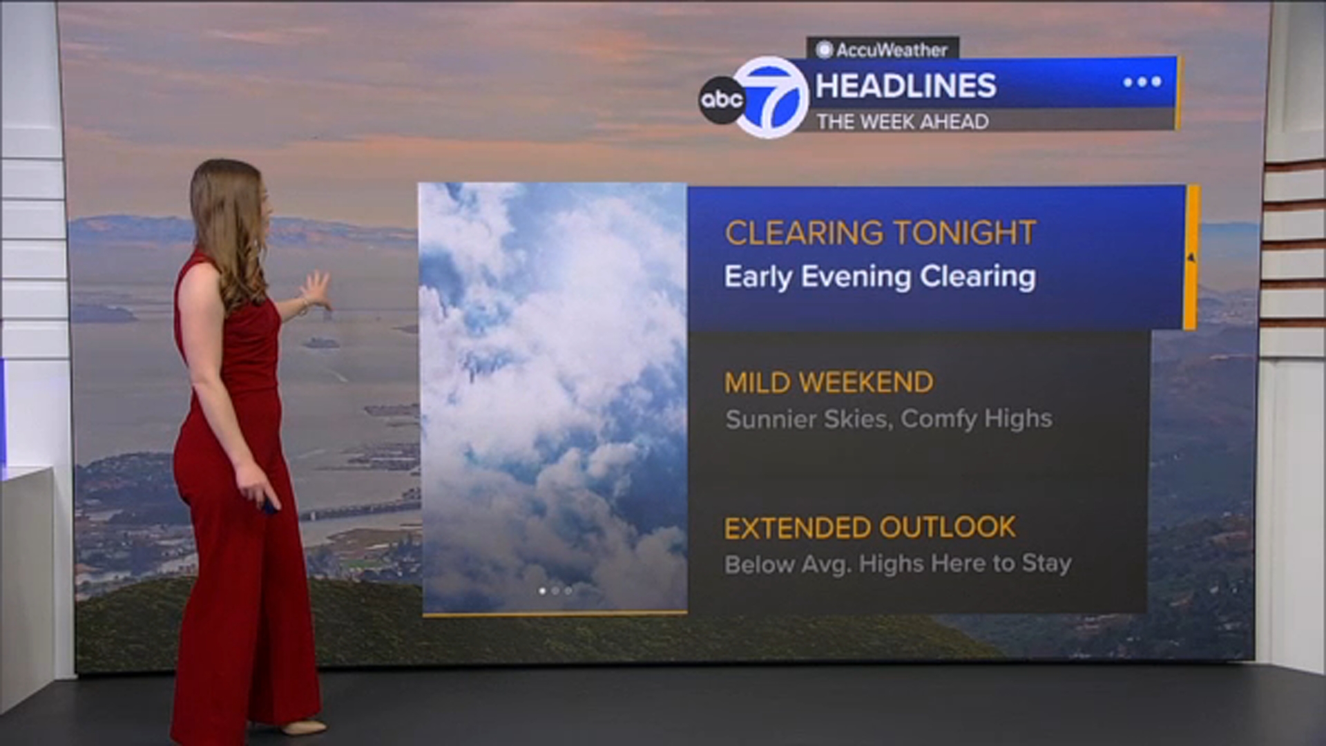 AccuWeather Forecast: Skies clear early evening, mild weekend ahead