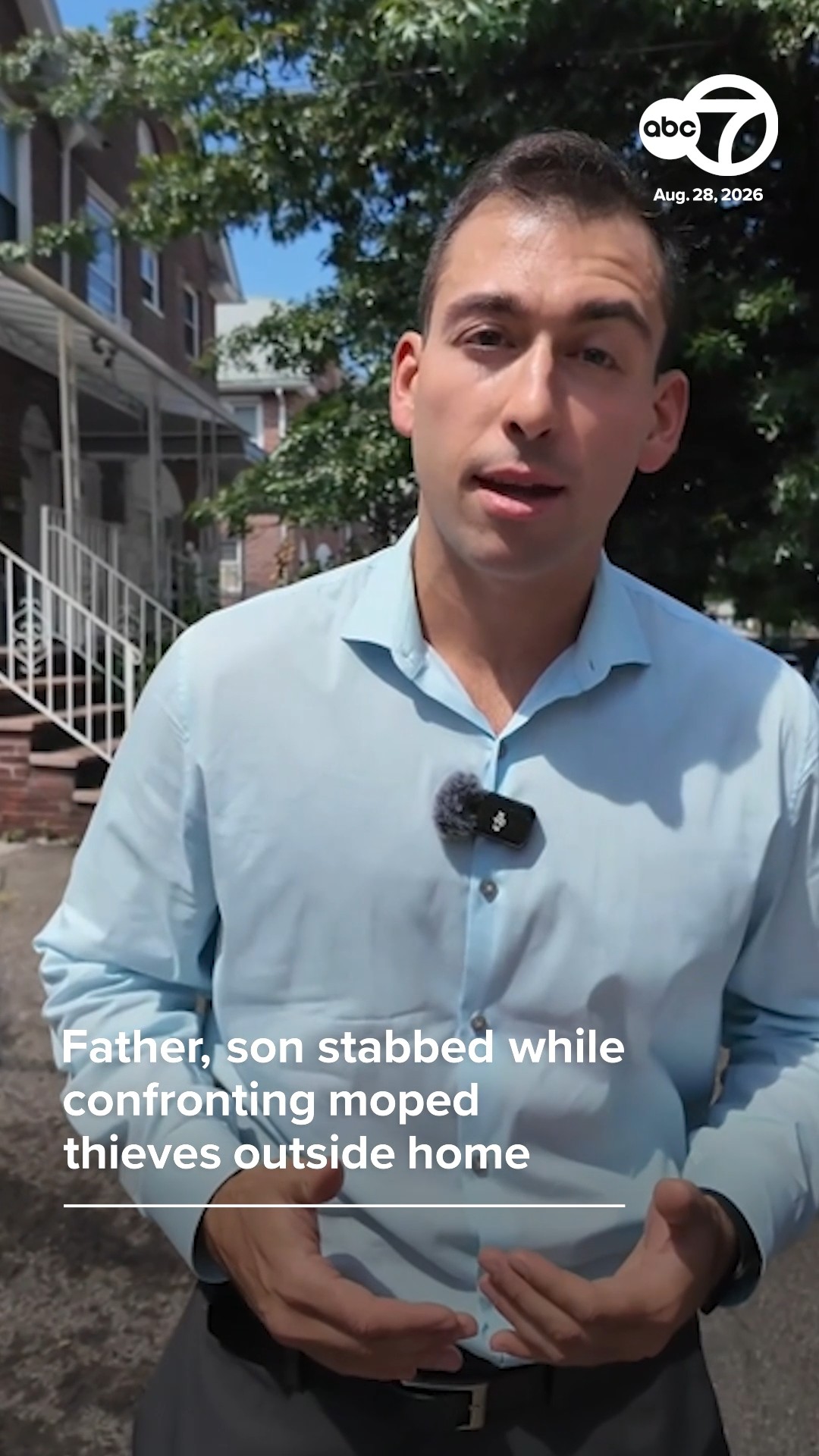 Father, son stabbed while confronting moped thieves outside home