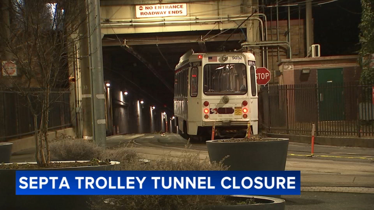 Septa trolley tunnel closed through Monday morning