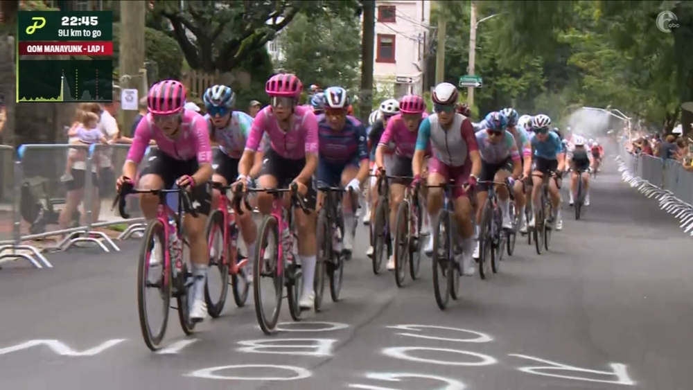 Women's racers make first trip up the infamous Manayunk Wall