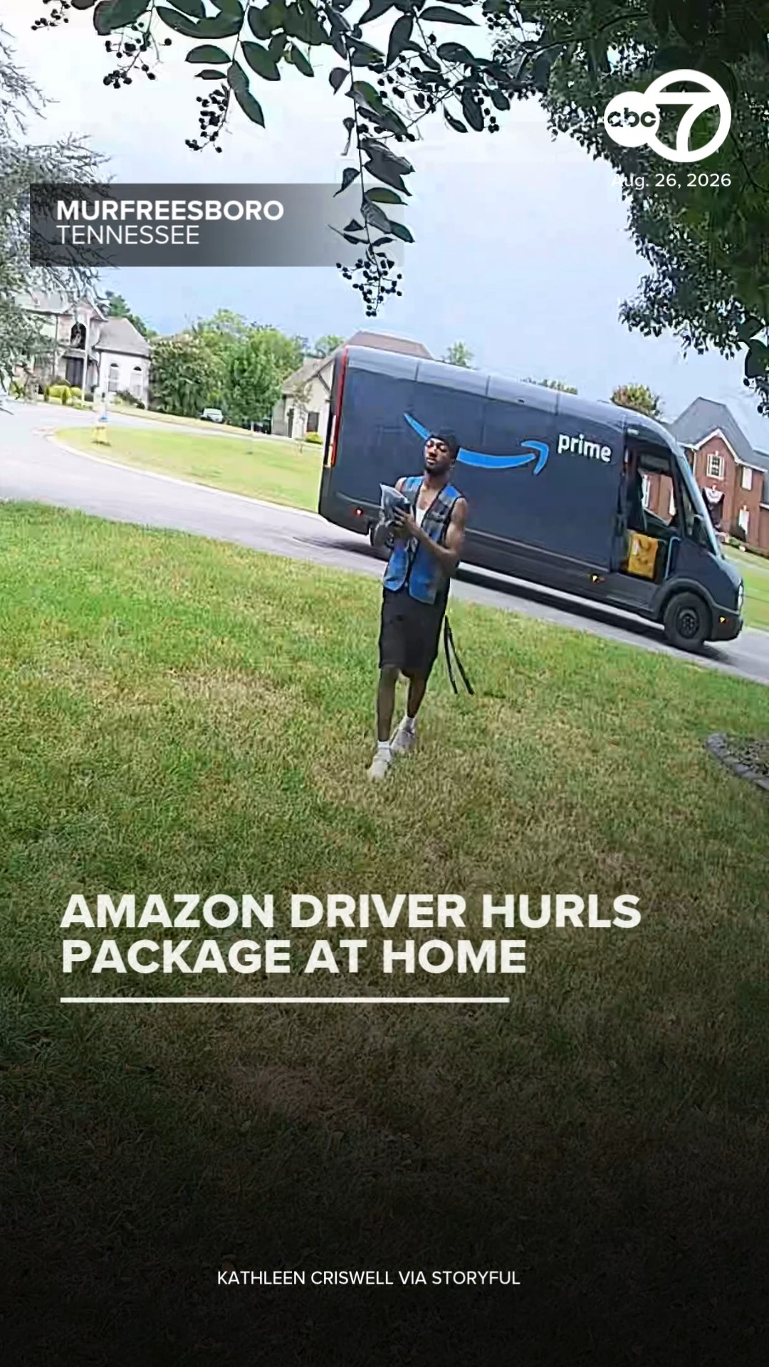 Amazon Driver Hurls Package at Home Like It's a Football