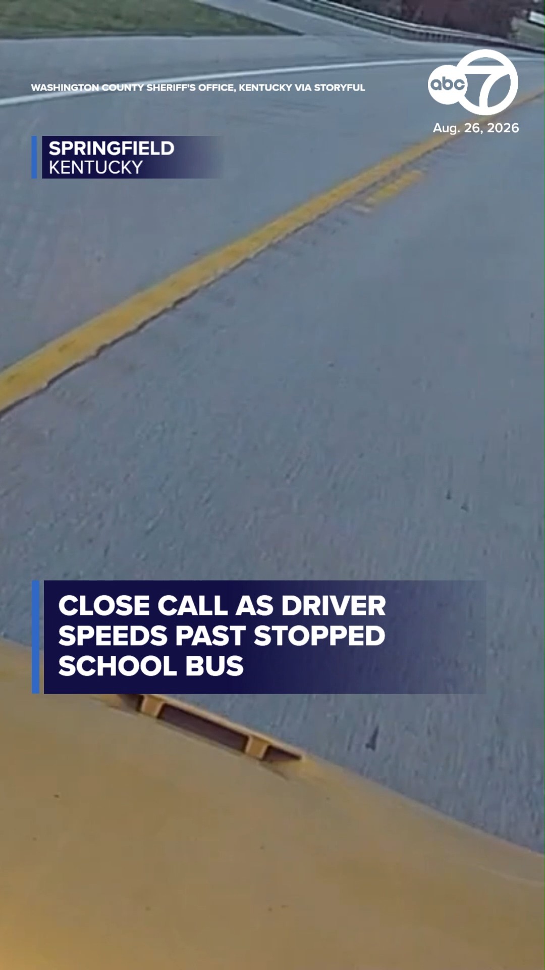 Dash Cam Captures Close Call as Driver Speeds Past Stopped School Bus