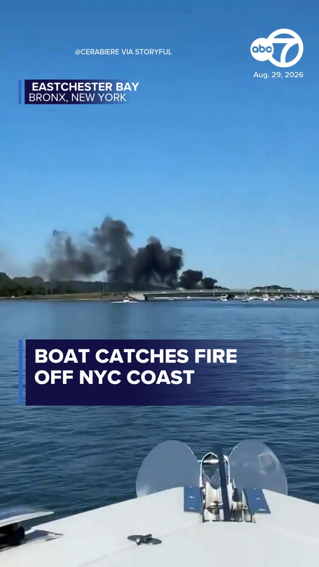 Boat Catches Fire Off NYC Coast