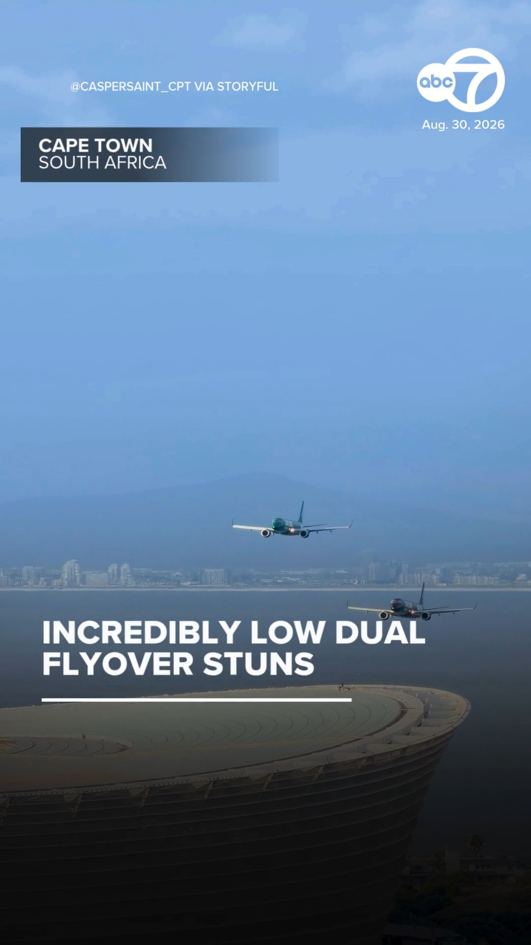 Incredibly Low Dual Flyover Stuns at Cape Town Stadium