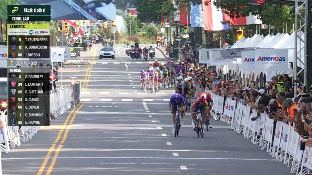 Tim Torn Teutenberg of Germany wins the men's race at the Philadelphia Cycling Classic