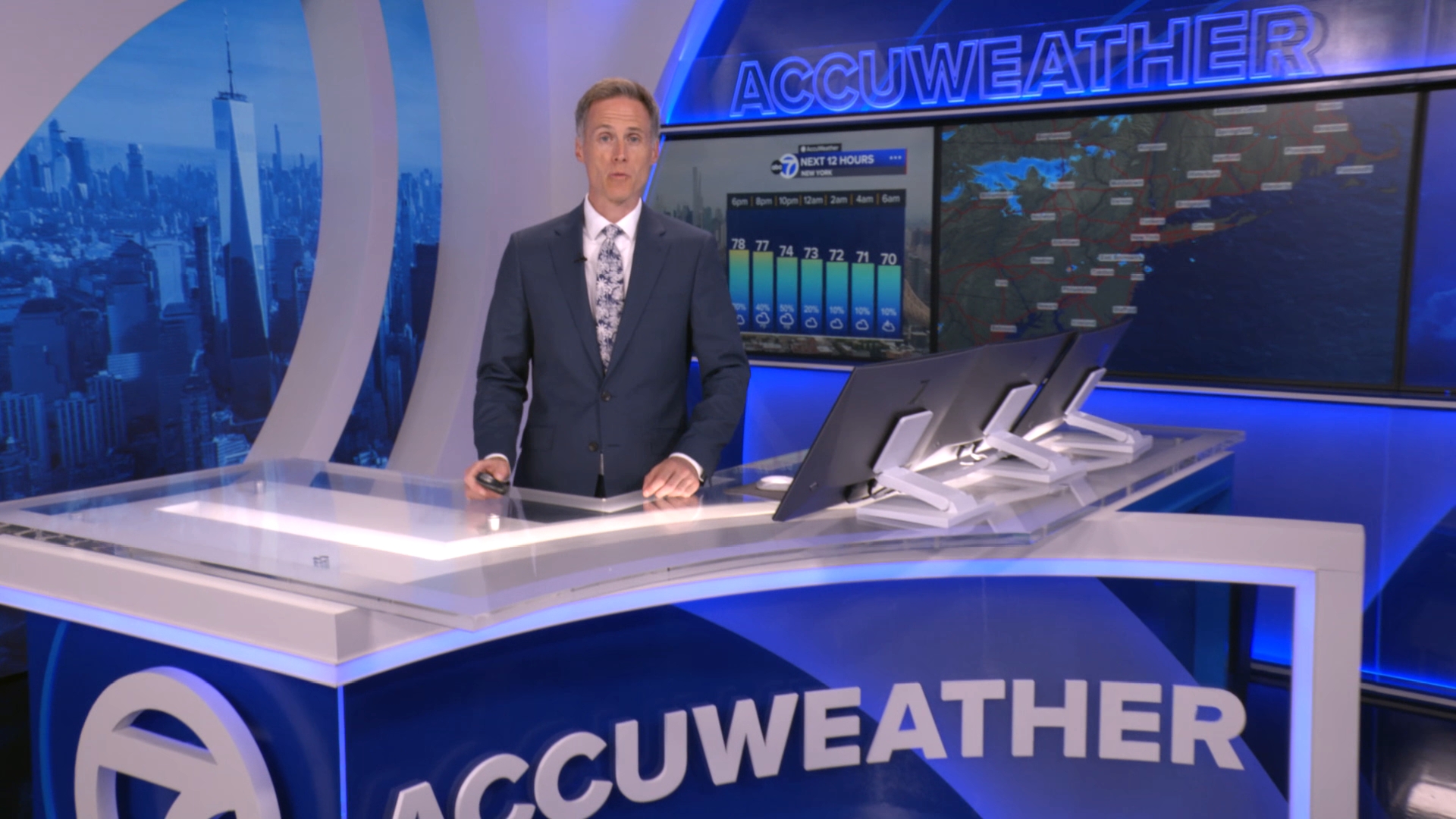 AccuWeather: Humid, spot shower