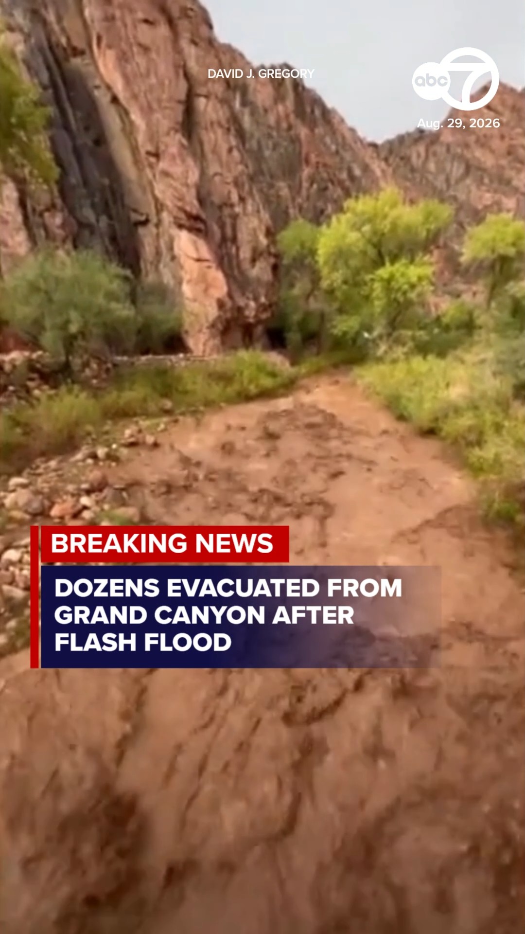 Dozens evacuated from Grand Canyon after flash flood