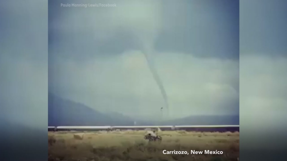 Incredible footage of funnel cloud touching down in New Mexico