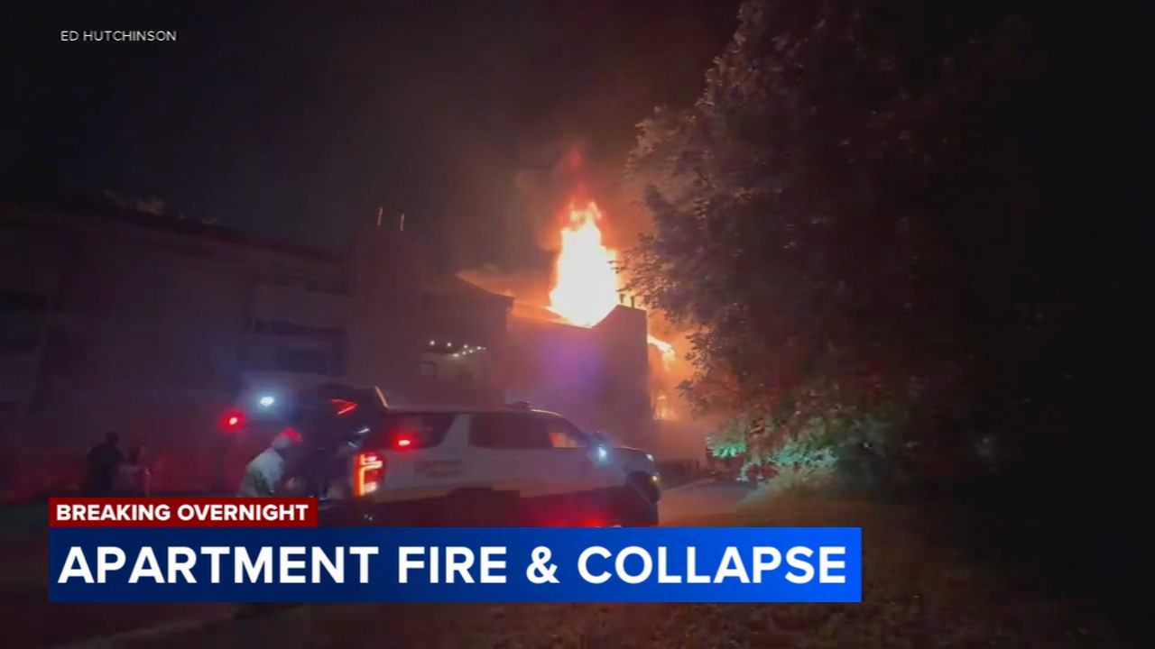 3-alarm apartment fire causes partial collapse in Deptford Twp., NJ