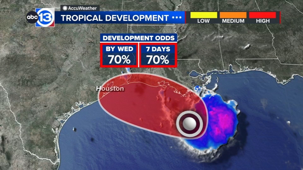 Development odds increasing on the disturbance in the Gulf