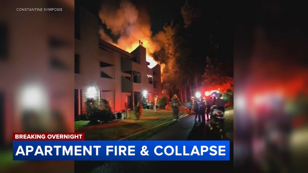 3-alarm apartment fire causes partial collapse in Deptford Twp.