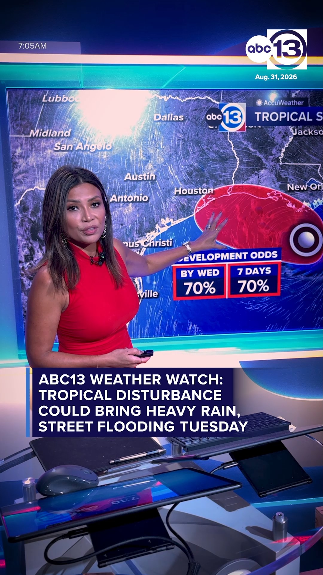 Tropical disturbance could bring heavy rain, street flooding Tuesday