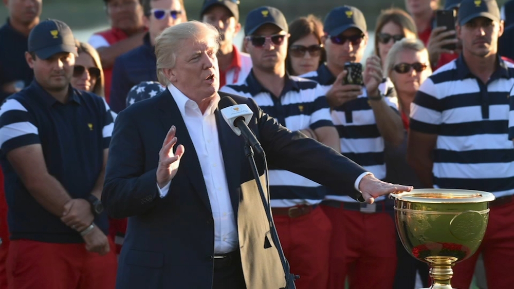 Trump says he'll attend Presidents Cup golf tournament at Medinah