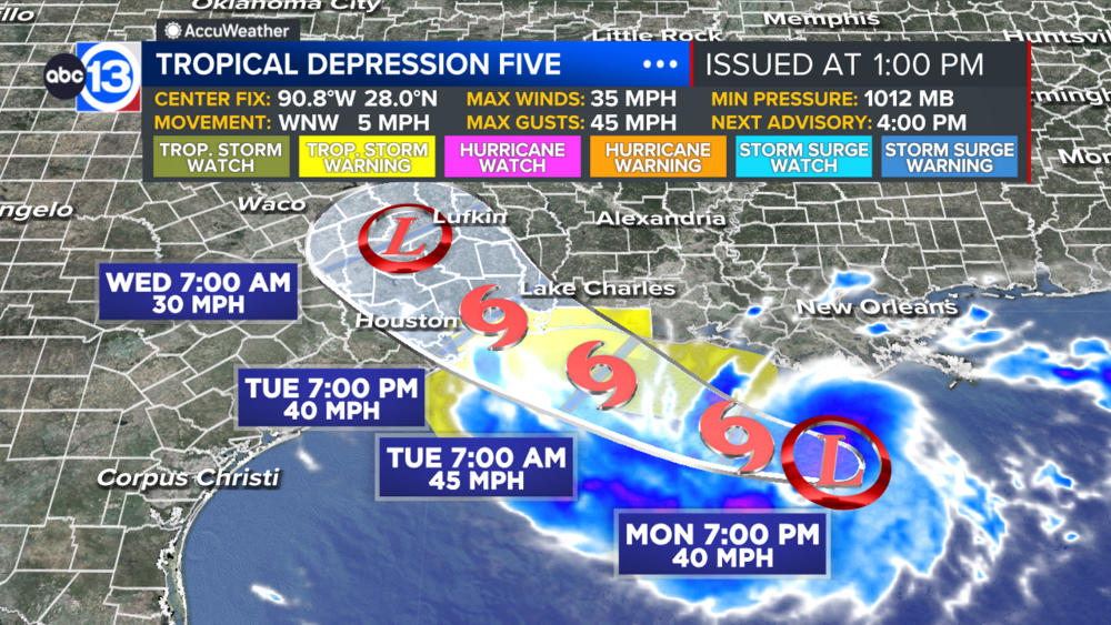 Tropical Depression Five forms in the Gulf