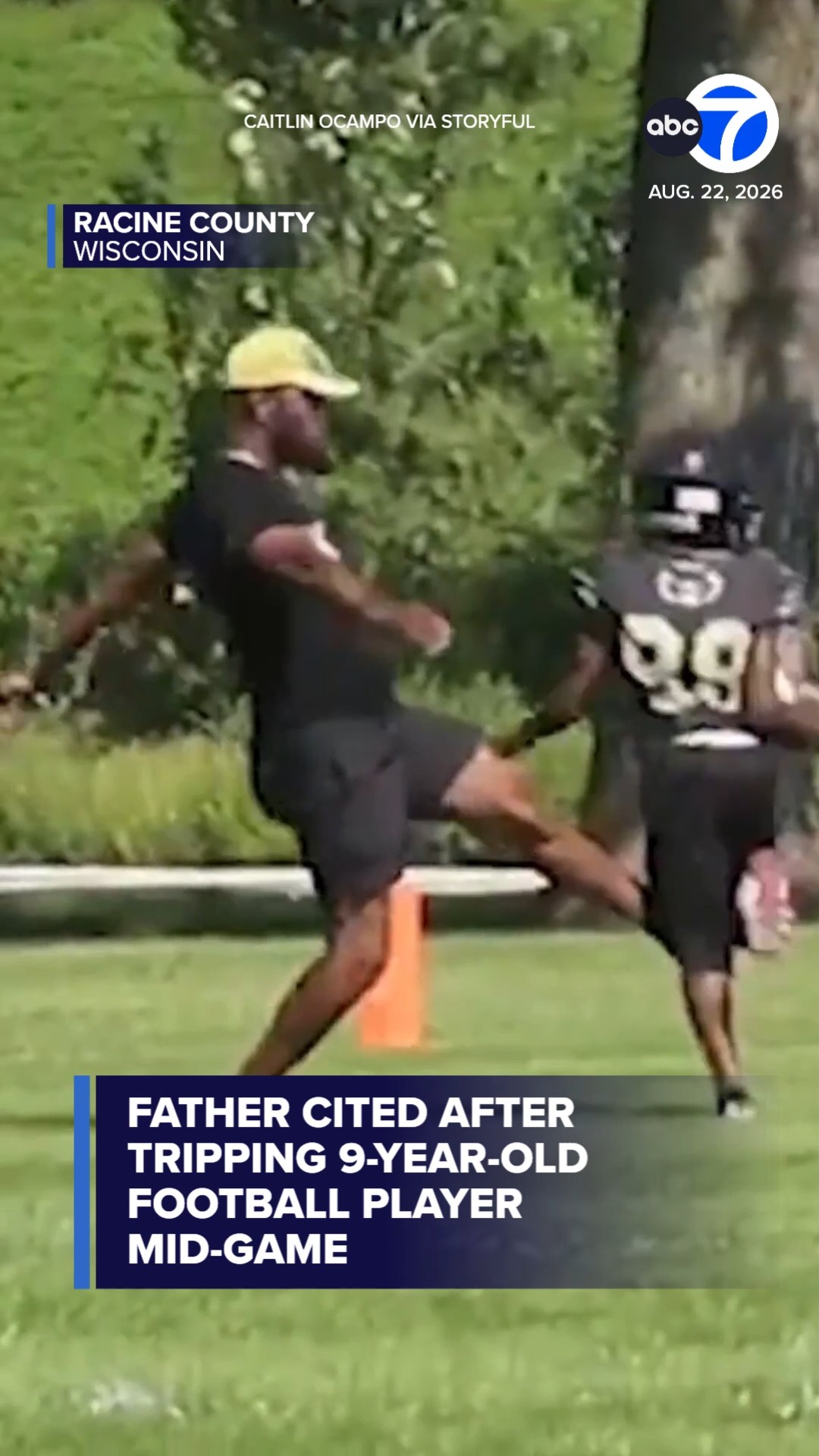 Parent cited after tripping 9-year-old football player mid-game