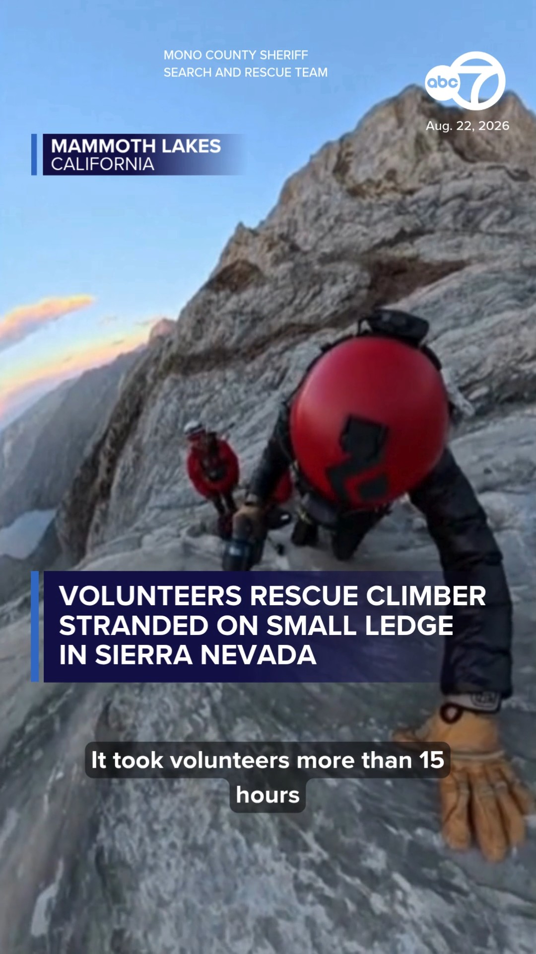 Volunteers rescue climber stranded in Sierra Nevada