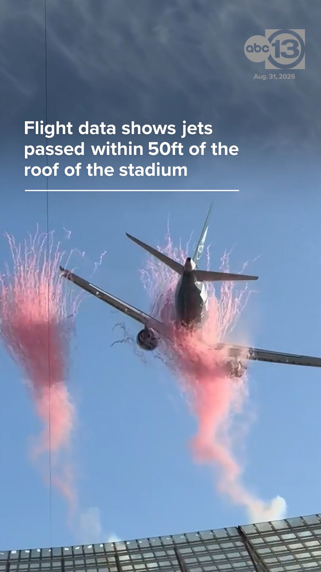 Two jets performed a low flyover above Cape Town's DHL Stadium