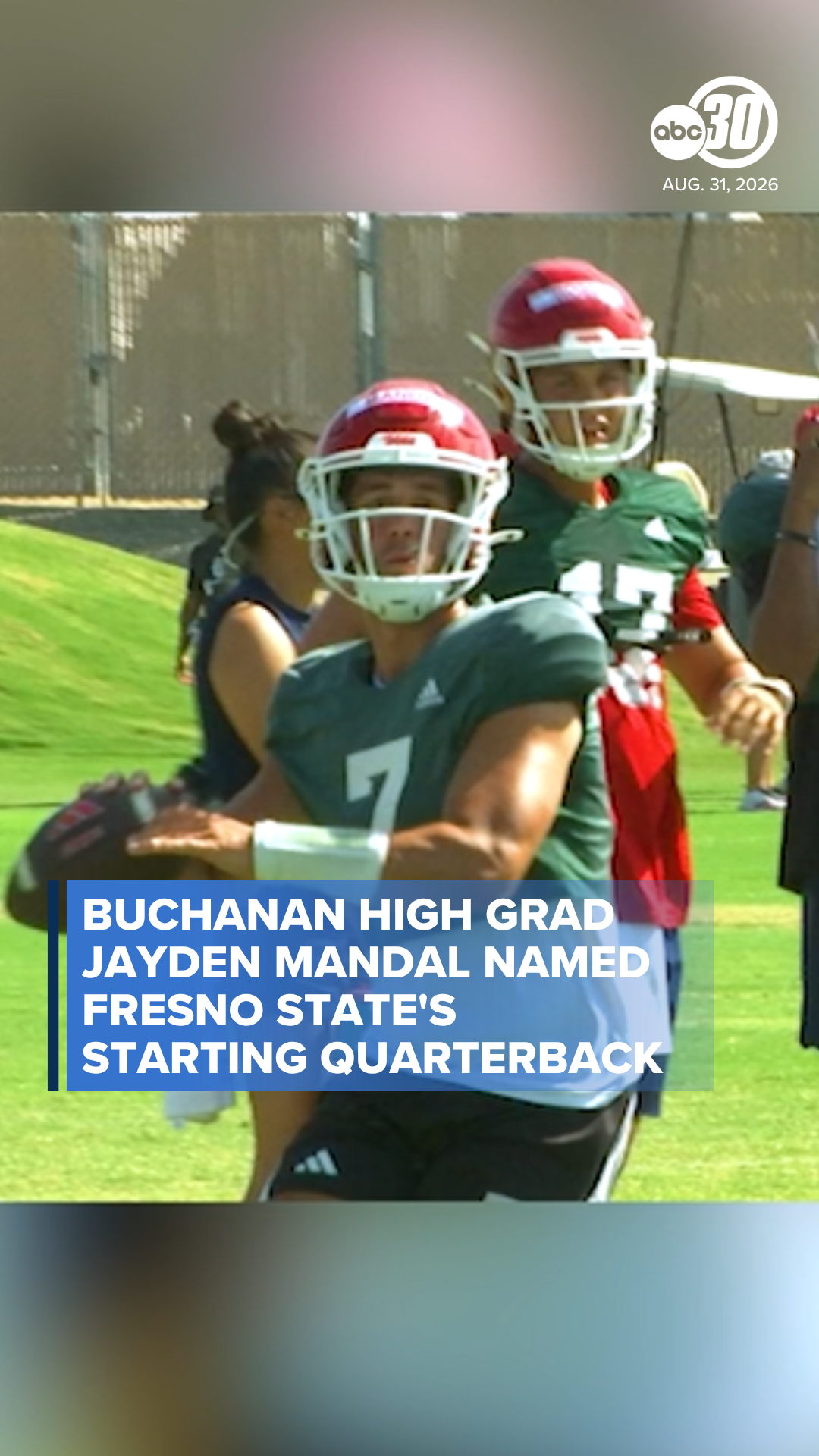 Buchanan grad Jayden Mandal named Fresno State's starting quarterback