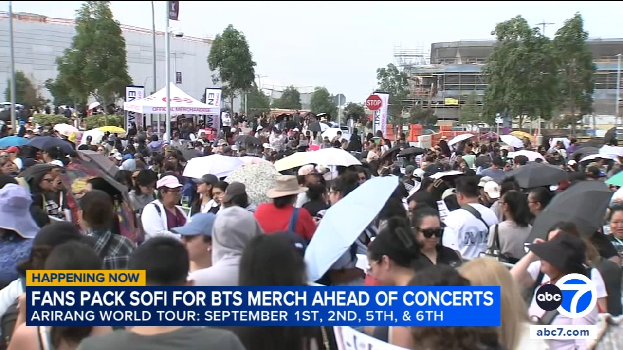 BTS fans pack SoFi for merch ahead of concerts this week