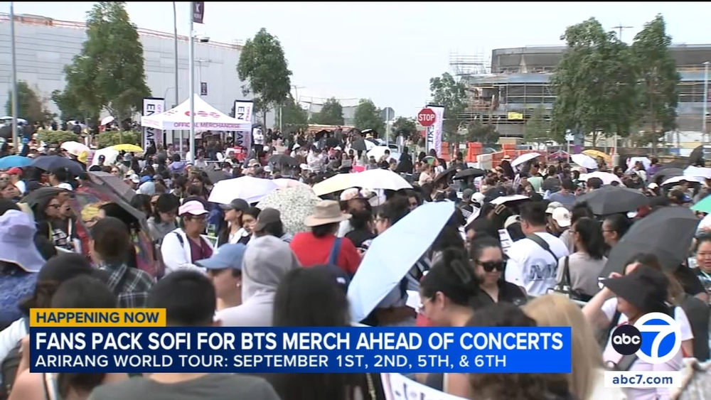 BTS fans pack SoFi for merch ahead of concerts this week