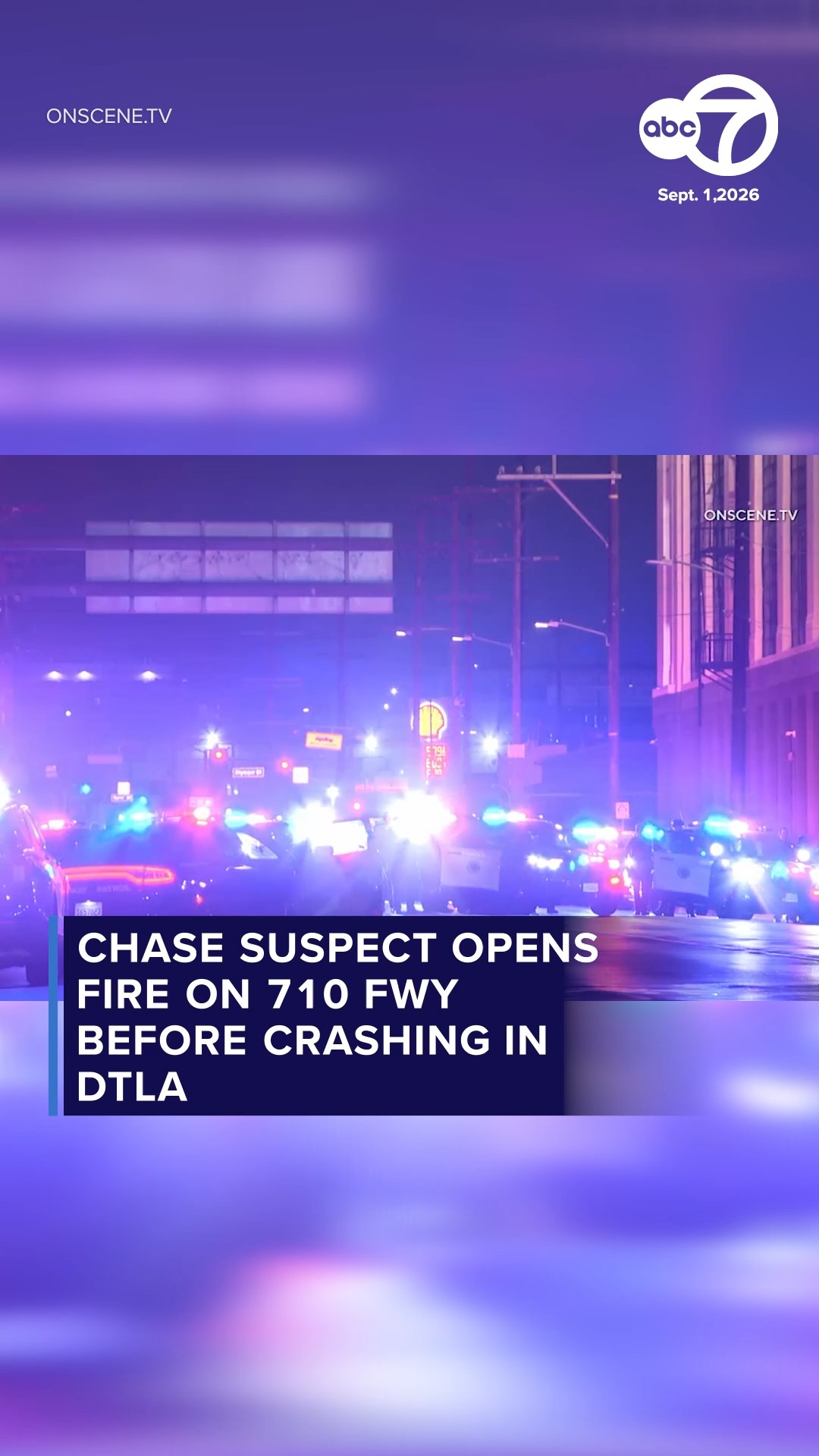 Chase suspect opens fire on 710 Fwy before crashing in DTLA