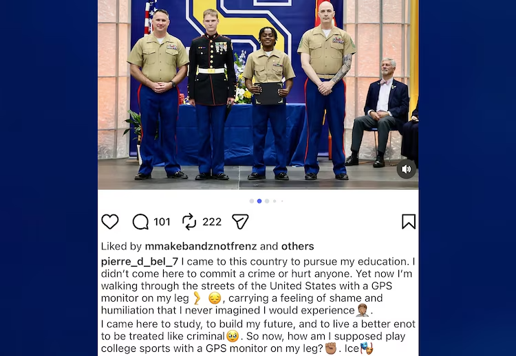 Pierre Damas Bel posted on Instagram about the ankle monitor given by DHS after he lost TPS.