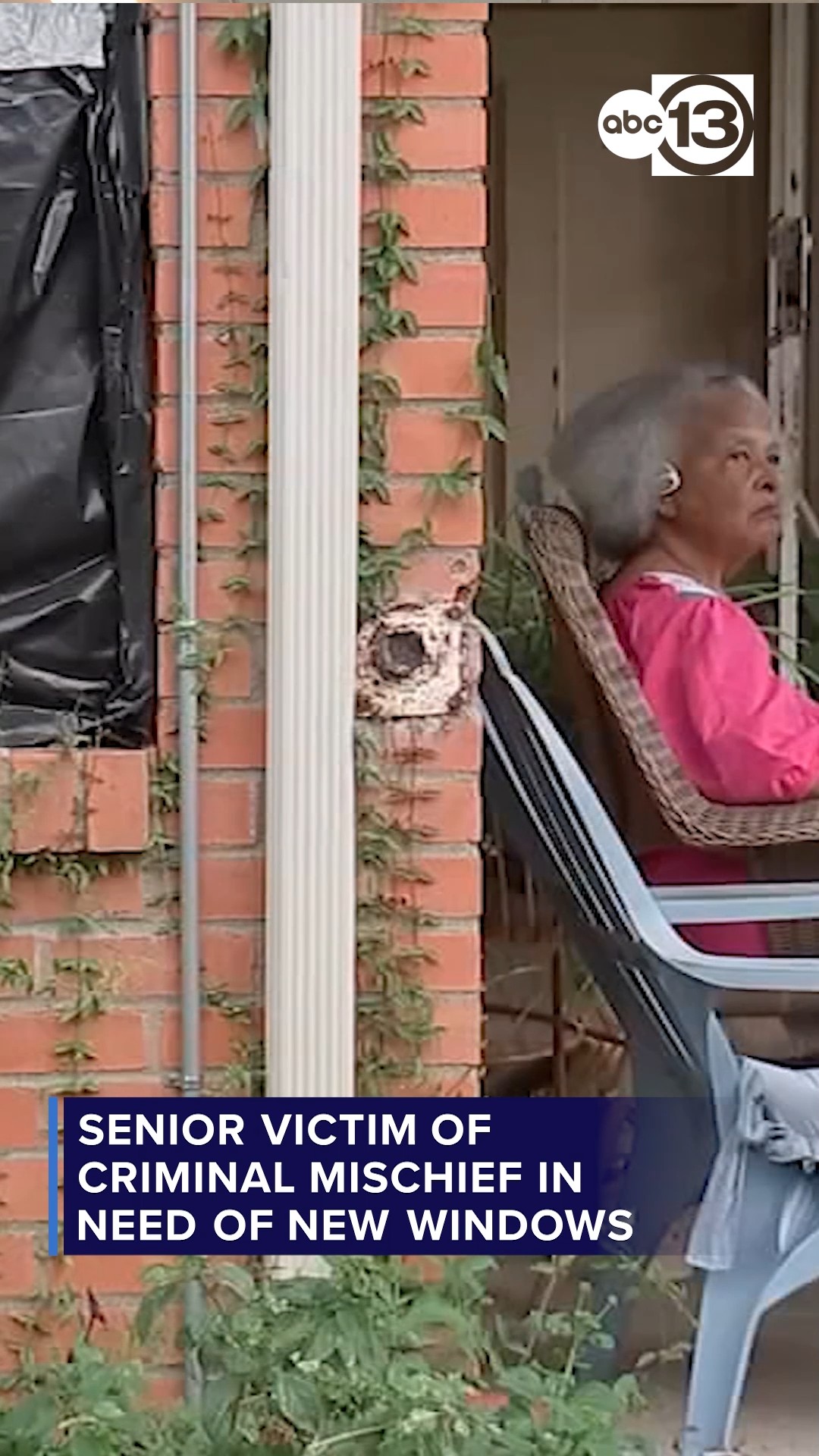 Senior victim of criminal mischief in need of new windows