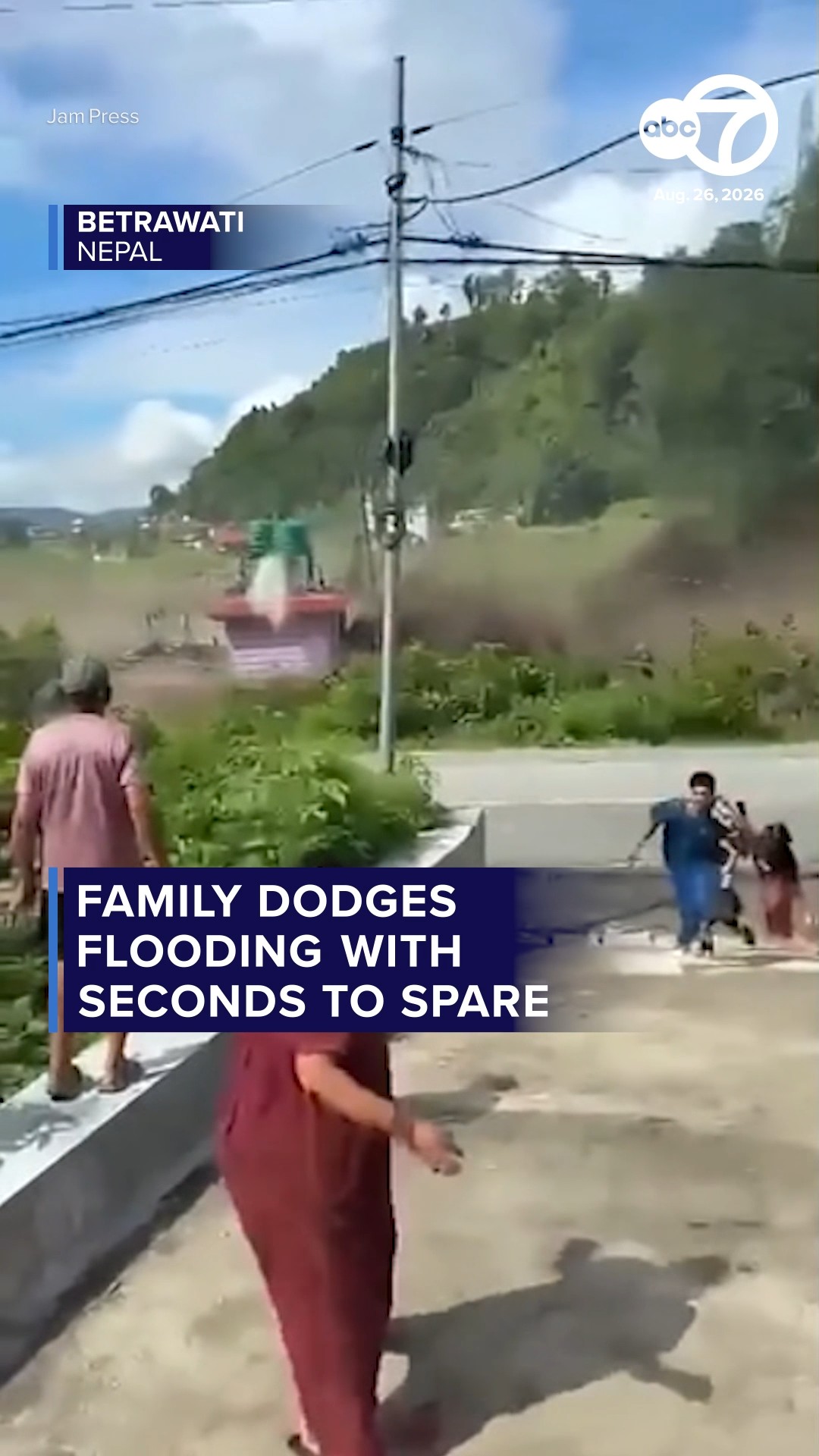 Family dodges Nepal flooding with seconds to spare